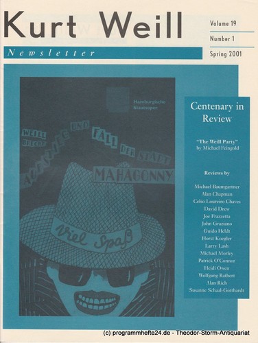 Kurt weill newsletter - newsletter, volume