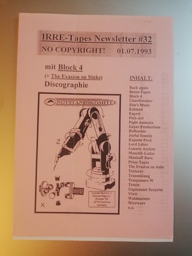 Irre tapes newsletter 1993 - tapes, 32