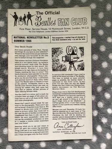 Orig beatles newsletter summer - beatles,