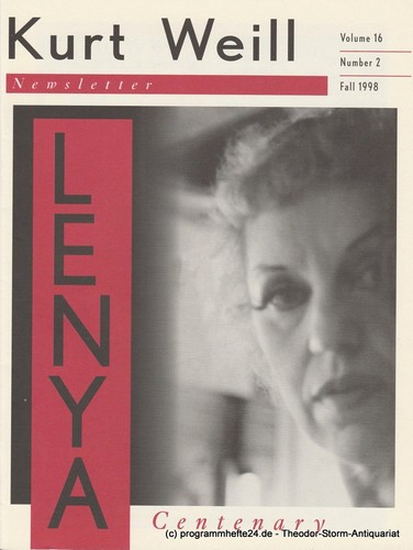 Kurt weill newsletter volume - weill,