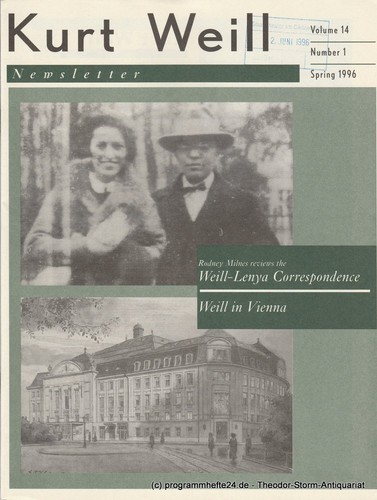Kurt weill newsletter - kurt,