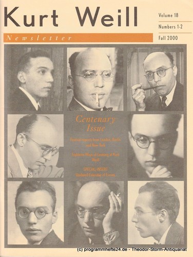 Kurt weill newsletter volume - kurt,